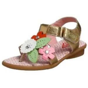 OILILY GIRLS SANDALS SHOES LEATHER GOLD FLOWERS SIZE 25 EU RARE NEW